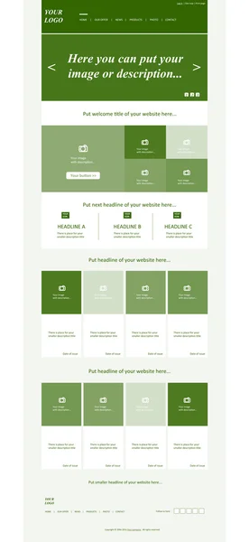 Modelo de layout web responsivo para empresas ou organizações sem fins lucrativos — Vetor de Stock