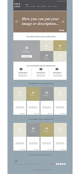 Modelo de layout web responsivo para empresas ou organizações sem fins lucrativos — Vetor de Stock