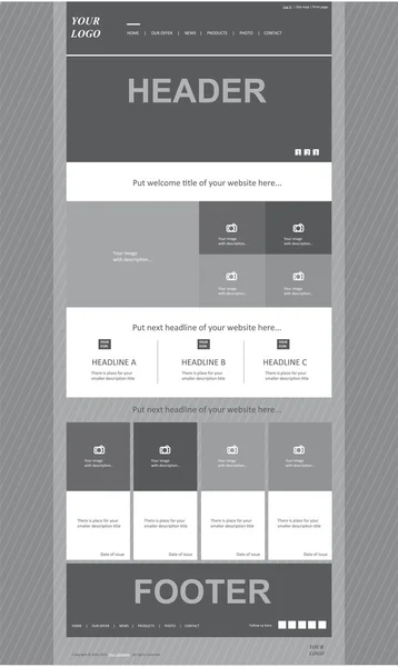 Plantilla de diseño web sensible para organizaciones empresariales o sin ánimo de lucro — Vector de stock