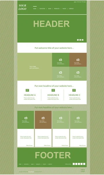 Responsive web layoutmall för företag eller ideella organi — Stock vektor