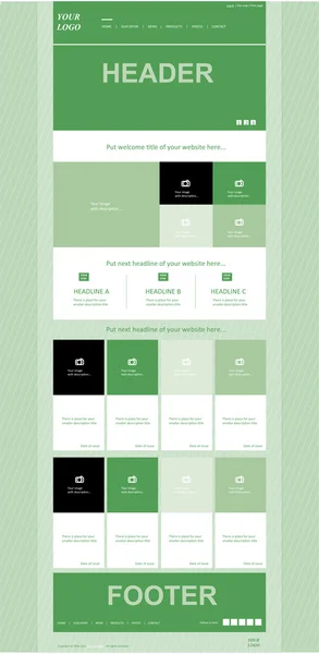 Responsive web layoutmall för företag eller ideella organi — Stock vektor