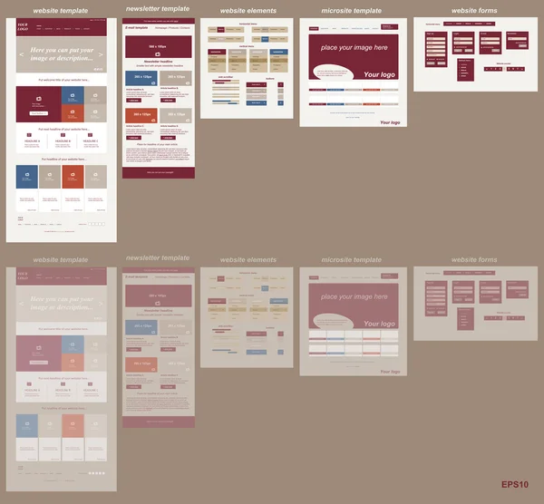 Elementos web responsivos para negócios ou organização sem fins lucrativos — Vetor de Stock