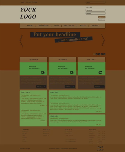 Reattivo modello di layout web per organizzazioni aziendali o no-profit — Vettoriale Stock