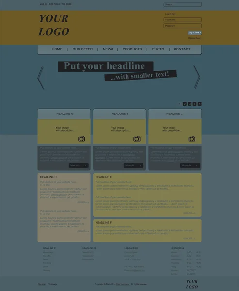 Plantilla de diseño web sensible para organizaciones empresariales o sin ánimo de lucro — Archivo Imágenes Vectoriales