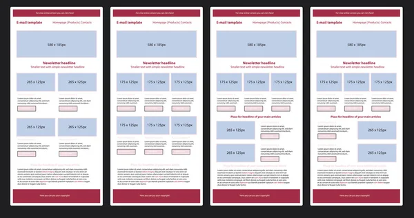 Responsieve nieuwsbriefsjabloon voor zaken of non-profit organi — Stockvector