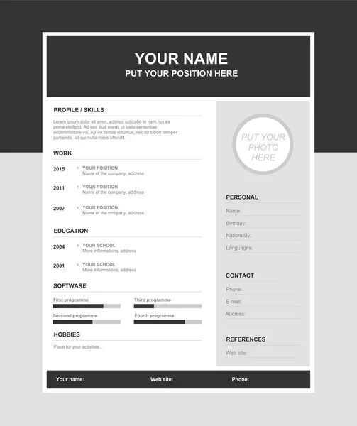 Vector plantilla de CV simple — Archivo Imágenes Vectoriales