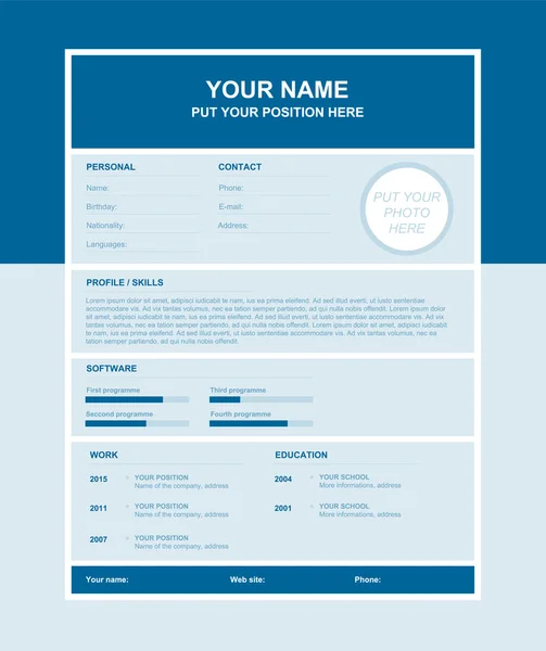 Vektör basit özgeçmiş şablonu