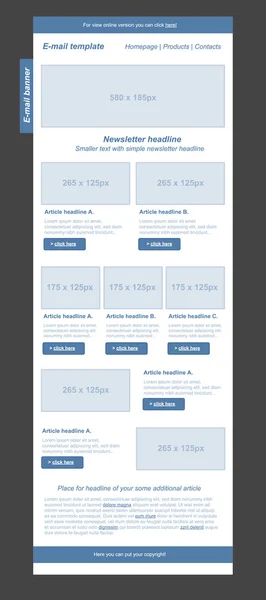 Plantilla de boletín sensible para organizaciones empresariales o sin ánimo de lucro — Vector de stock