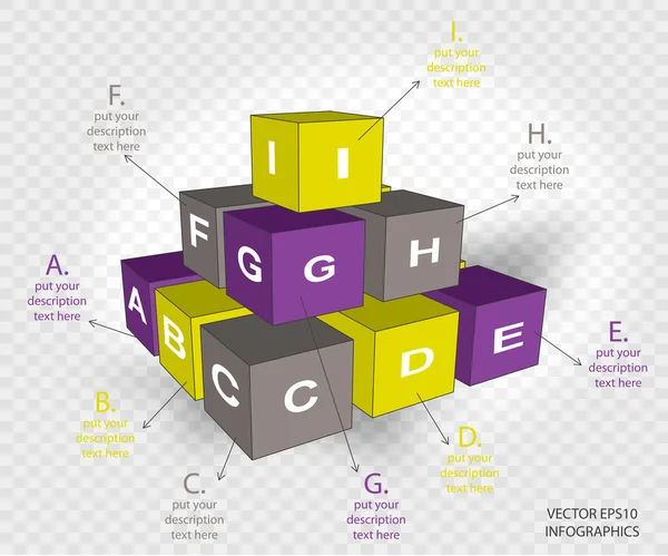 Cubes d'infographie vectorielle créative — Image vectorielle