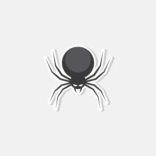輝く目でハロウィーンのクモのアイコン ハロウィーンの休日 白いストロークと影のデザイン 孤立したアイコン 平面図ベクトル図 — ストックベクタ