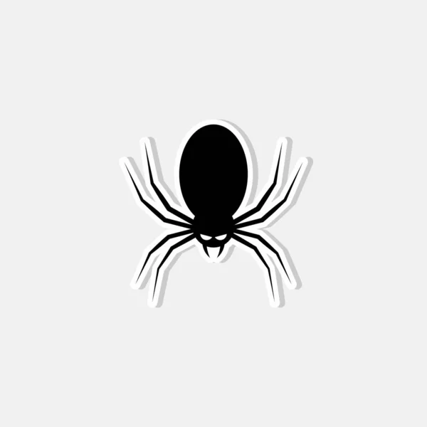 Απόκριες Εικονίδιο Αράχνη Λαμπερά Μάτια Διακοπές Halloween Λευκό Εγκεφαλικό Επεισόδιο — Διανυσματικό Αρχείο