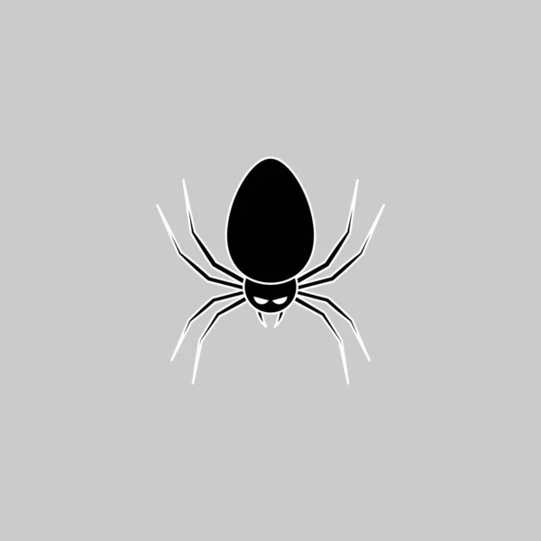 Halloween Pavouk Ikona Zářícíma Očima Halloween Dovolená Bílý Obrys Izolovaná — Stockový vektor