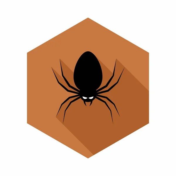 Halloween Spinnensymbol Mit Leuchtenden Augen Halloween Feiertag Vereinzelte Symbole Flache — Stockvektor