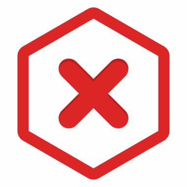 Yanlış notlar, yanlış işaretler, reddedilmiş, onaylanmamış, hayır, yanlış, tamam değil, yanlış seçimler, görev tamamlama, oylama. - vektör işareti sembolleri kırmızı. İzole edilmiş simge.