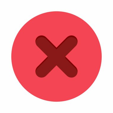 Yanlış notlar, yanlış işaretler, reddedilmiş, onaylanmamış, hayır, yanlış, tamam değil, yanlış seçimler, görev tamamlama, oylama. - vektör işareti sembolleri kırmızı. İzole edilmiş simge.