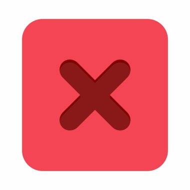 Yanlış notlar, yanlış işaretler, reddedilmiş, onaylanmamış, hayır, yanlış, tamam değil, yanlış seçimler, görev tamamlama, oylama. - vektör işareti sembolleri kırmızı. İzole edilmiş simge.