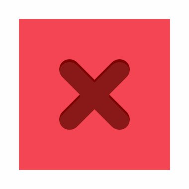 Yanlış notlar, yanlış işaretler, reddedilmiş, onaylanmamış, hayır, yanlış, tamam değil, yanlış seçimler, görev tamamlama, oylama. - vektör işareti sembolleri kırmızı. İzole edilmiş simge.