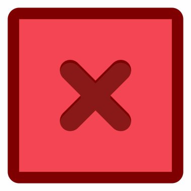 Yanlış notlar, yanlış işaretler, reddedilmiş, onaylanmamış, hayır, yanlış, tamam değil, yanlış seçimler, görev tamamlama, oylama. - vektör işareti sembolleri kırmızı. İzole edilmiş simge.