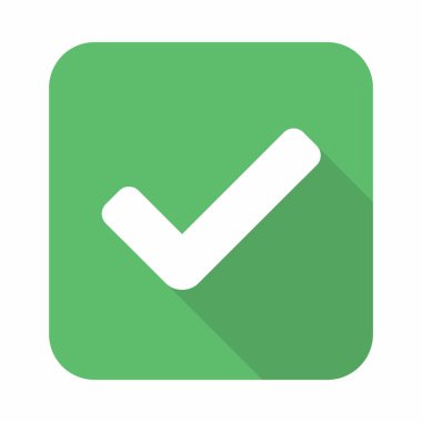 Kontrol işaretleri, tik işaretleri, kabul edildi, onaylandı, evet, doğru, tamam, doğru seçimler, görev tamamlama, oylama. - vektör işaretleri yeşil renkte. İzole edilmiş bir ikon. Düz biçim vektör illüstrasyonu.