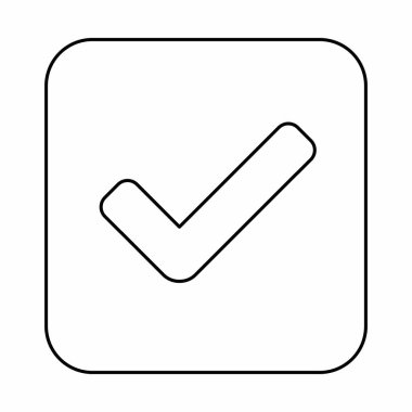 Kontrol işaretleri, tik işaretleri, kabul edildi, onaylandı, evet, doğru, tamam, doğru seçimler, görev tamamlama, oylama. - vektör işaretleri. Siyah tasarım. İzole edilmiş bir ikon. Düz biçim vektör illüstrasyonu.