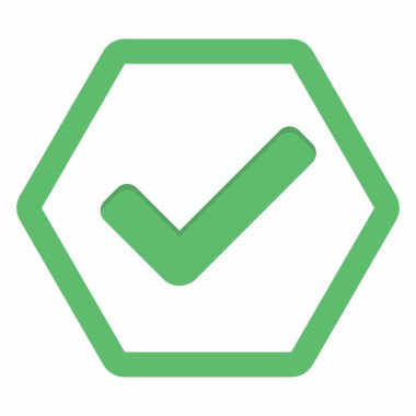 Kontrol işaretleri, tik işaretleri, kabul edildi, onaylandı, evet, doğru, tamam, doğru seçimler, görev tamamlama, oylama. - vektör işaretleri yeşil renkte. İzole edilmiş bir ikon. Düz biçim vektör illüstrasyonu.