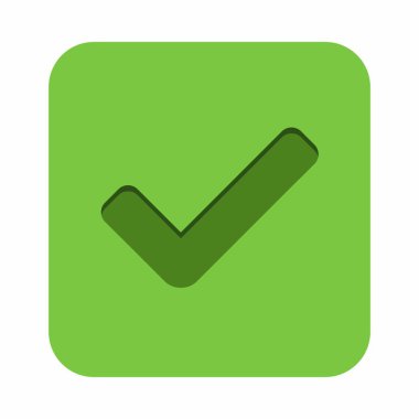 Kontrol işaretleri, tik işaretleri, kabul edildi, onaylandı, evet, doğru, tamam, doğru seçimler, görev tamamlama, oylama. - vektör işaretleri yeşil renkte. İzole edilmiş bir ikon. Düz biçim vektör illüstrasyonu.