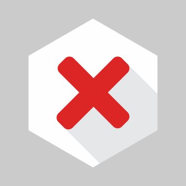 Yanlış notlar, yanlış işaretler, reddedilmiş, onaylanmamış, hayır, yanlış, tamam değil, yanlış seçimler, görev tamamlama, oylama. - vektör işareti sembolleri kırmızı. İzole edilmiş bir ikon. Düz biçim vektör illüstrasyonu.