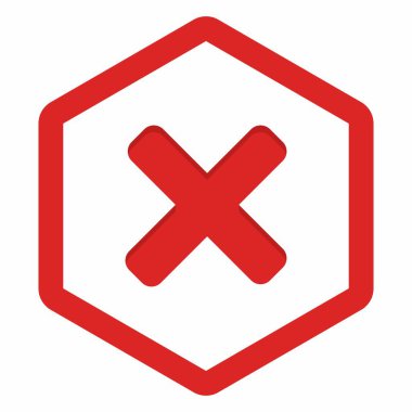 Yanlış notlar, yanlış işaretler, reddedilmiş, onaylanmamış, hayır, yanlış, tamam değil, yanlış seçimler, görev tamamlama, oylama. - vektör işareti sembolleri kırmızı. İzole edilmiş bir ikon. Düz biçim vektör illüstrasyonu.