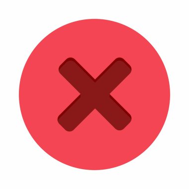 Yanlış notlar, yanlış işaretler, reddedilmiş, onaylanmamış, hayır, yanlış, tamam değil, yanlış seçimler, görev tamamlama, oylama. - vektör işareti sembolleri kırmızı. İzole edilmiş bir ikon. Düz biçim vektör illüstrasyonu.