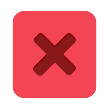 Yanlış notlar, yanlış işaretler, reddedilmiş, onaylanmamış, hayır, yanlış, tamam değil, yanlış seçimler, görev tamamlama, oylama. - vektör işareti sembolleri kırmızı. İzole edilmiş bir ikon. Düz biçim vektör illüstrasyonu.