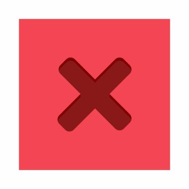 Yanlış notlar, yanlış işaretler, reddedilmiş, onaylanmamış, hayır, yanlış, tamam değil, yanlış seçimler, görev tamamlama, oylama. - vektör işareti sembolleri kırmızı. İzole edilmiş bir ikon. Düz biçim vektör illüstrasyonu.