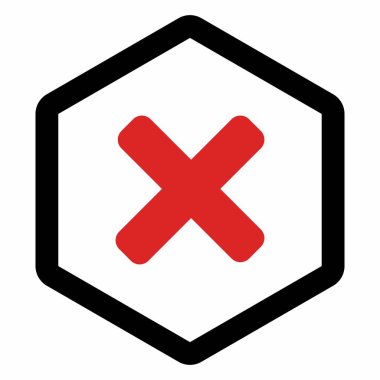 Yanlış notlar, yanlış işaretler, reddedilmiş, onaylanmamış, hayır, yanlış, tamam değil, yanlış seçimler, görev tamamlama, oylama. - vektör işareti sembolleri kırmızı. İzole edilmiş bir ikon. Düz biçim vektör illüstrasyonu.