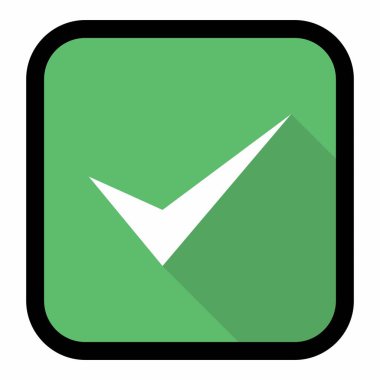 Kontrol işaretleri, tik işaretleri, kabul edildi, onaylandı, evet, doğru, tamam, doğru seçimler, görev tamamlama, oylama. - vektör işaretleri yeşil renkte. Siyah vuruş ve gölge tasarımı. İzole edilmiş bir ikon. Düz biçim vektör illüstrasyonu.