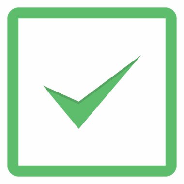 Kontrol işaretleri, tik işaretleri, kabul edildi, onaylandı, evet, doğru, tamam, doğru seçimler, görev tamamlama, oylama. - vektör işaretleri yeşil renkte. İzole edilmiş bir ikon. Düz biçim vektör illüstrasyonu.