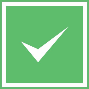 Kontrol işaretleri, tik işaretleri, kabul edildi, onaylandı, evet, doğru, tamam, doğru seçimler, görev tamamlama, oylama. - vektör işaretleri yeşil renkte. İzole edilmiş bir ikon. Düz biçim vektör illüstrasyonu.