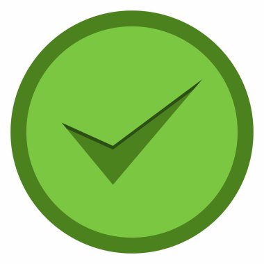 Kontrol işaretleri, tik işaretleri, kabul edildi, onaylandı, evet, doğru, tamam, doğru seçimler, görev tamamlama, oylama. - vektör işaretleri yeşil renkte. İzole edilmiş bir ikon. Düz biçim vektör illüstrasyonu.