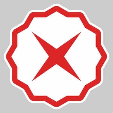 Yanlış notlar, yanlış işaretler, reddedilmiş, onaylanmamış, hayır, yanlış, tamam değil, yanlış seçimler, görev tamamlama, oylama. - vektör işareti sembolleri kırmızı. İzole edilmiş bir ikon. Düz biçim vektör illüstrasyonu.