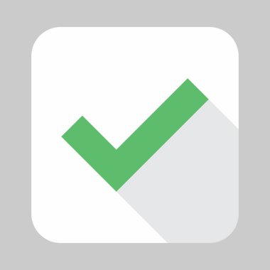 Kontrol işaretleri, tik işaretleri, kabul edildi, onaylandı, evet, doğru, tamam, doğru seçimler, görev tamamlama, oylama. - vektör işaretleri yeşil renkte. İzole edilmiş bir ikon. Düz biçim vektör illüstrasyonu.