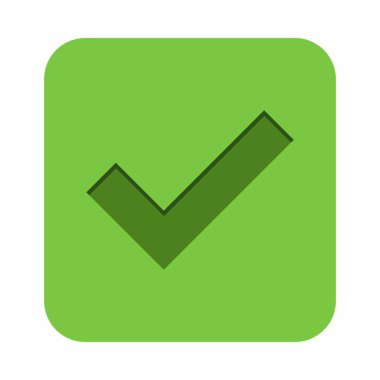 Kontrol işaretleri, tik işaretleri, kabul edildi, onaylandı, evet, doğru, tamam, doğru seçimler, görev tamamlama, oylama. - vektör işaretleri yeşil renkte. İzole edilmiş bir ikon. Düz biçim vektör illüstrasyonu.