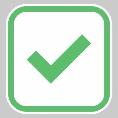 Kontrol işaretleri, tik işaretleri, kabul edildi, onaylandı, evet, doğru, tamam, doğru seçimler, görev tamamlama, oylama. - vektör işaretleri yeşil renkte. İzole edilmiş bir ikon. Düz biçim vektör illüstrasyonu.