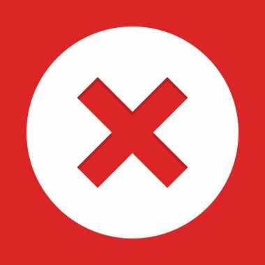 Yanlış notlar, yanlış işaretler, reddedilmiş, onaylanmamış, hayır, yanlış, tamam değil, yanlış seçimler, görev tamamlama, oylama. - vektör işareti sembolleri kırmızı. İzole edilmiş bir ikon. Düz biçim vektör illüstrasyonu.