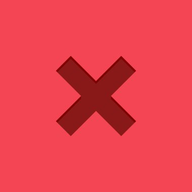 Yanlış notlar, yanlış işaretler, reddedilmiş, onaylanmamış, hayır, yanlış, tamam değil, yanlış seçimler, görev tamamlama, oylama. - vektör işareti sembolleri kırmızı. İzole edilmiş bir ikon. Düz biçim vektör illüstrasyonu.