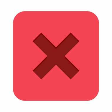 Yanlış notlar, yanlış işaretler, reddedilmiş, onaylanmamış, hayır, yanlış, tamam değil, yanlış seçimler, görev tamamlama, oylama. - vektör işareti sembolleri kırmızı. İzole edilmiş bir ikon. Düz biçim vektör illüstrasyonu.