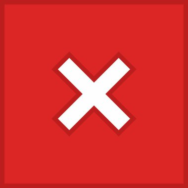 Yanlış notlar, yanlış işaretler, reddedilmiş, onaylanmamış, hayır, yanlış, tamam değil, yanlış seçimler, görev tamamlama, oylama. - vektör işareti sembolleri kırmızı. İzole edilmiş bir ikon. Düz biçim vektör illüstrasyonu.