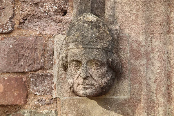 Der Stein Gehauene Kopf Eines Mannes Eingang Der Kirche Disens — Stockfoto