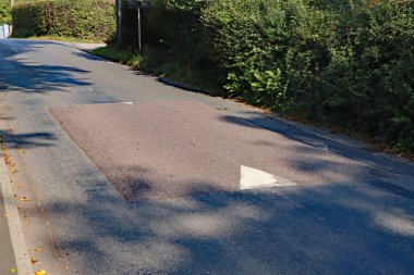 Devon köyündeki bir hız tümseği köy okuluna yaklaşan trafiği yavaşlatmak için tasarlandı.