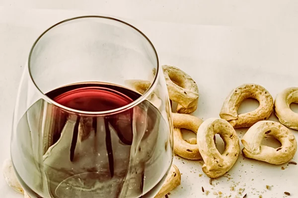 Bagels and wine Stock Photo