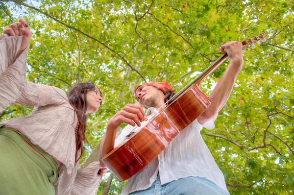 Musik im Wald — Stockfoto