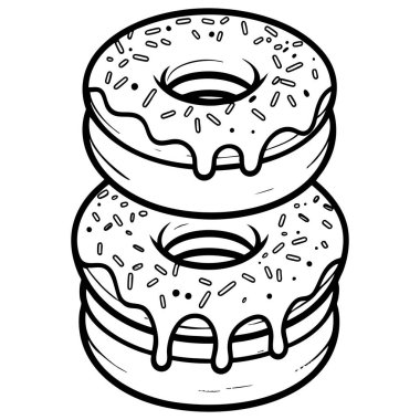 İki tane kremalı ve serpiştirilmiş çörek. Renklendirmek için mükemmel.