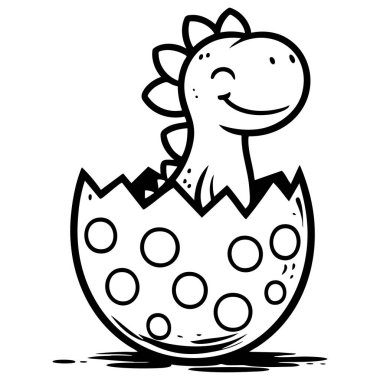 Çocuklar için ideal yumurta yumurtasından çıkan sevimli dinozor.